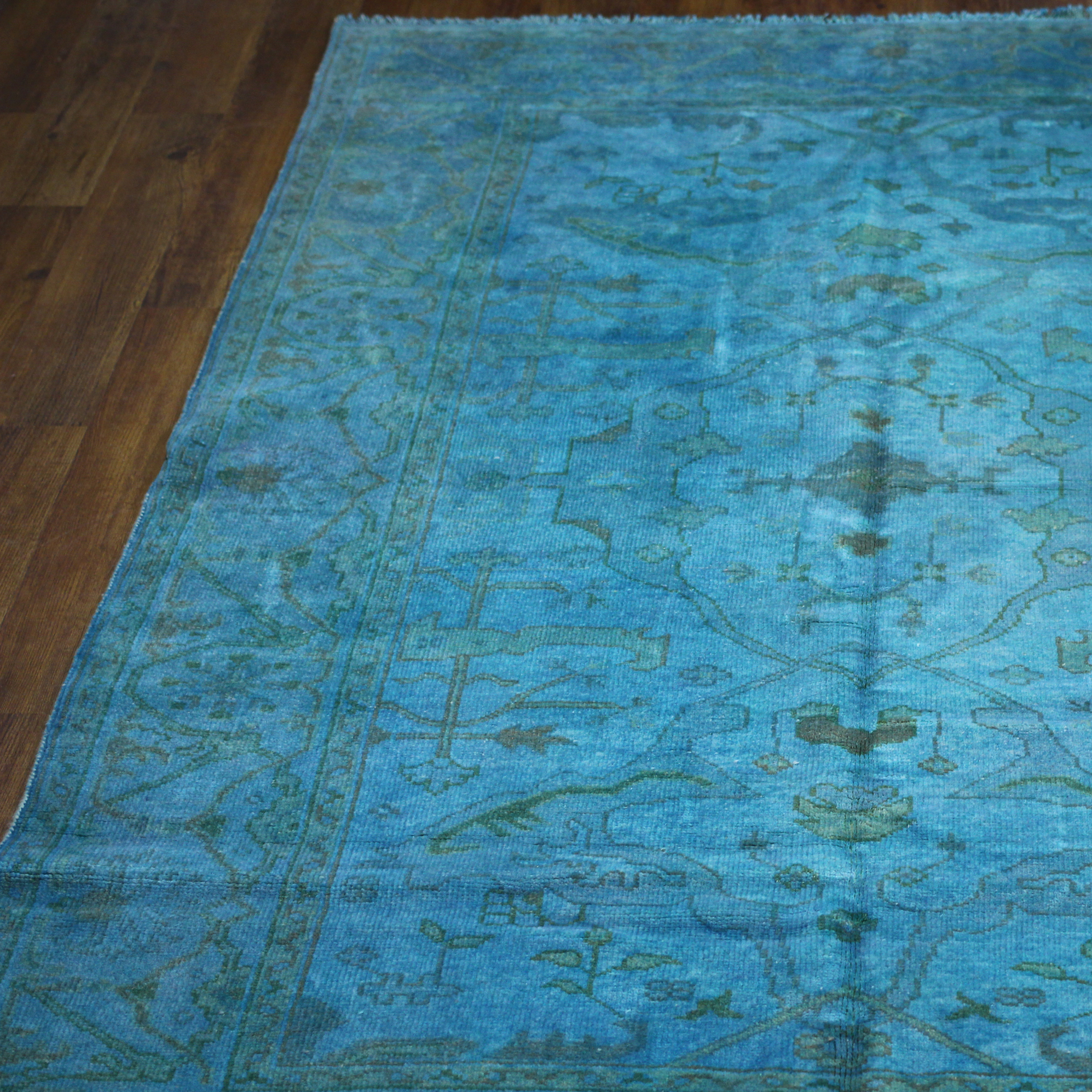 6x9 Exclusive Opensky! Organic Dyes - Teal Overdyed Rug - One Of A Kind - 2696