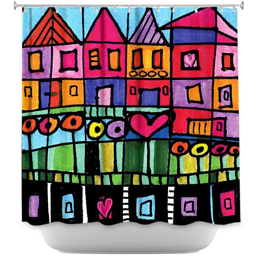Shower Curtain - Dianoche Designs - Happy Town