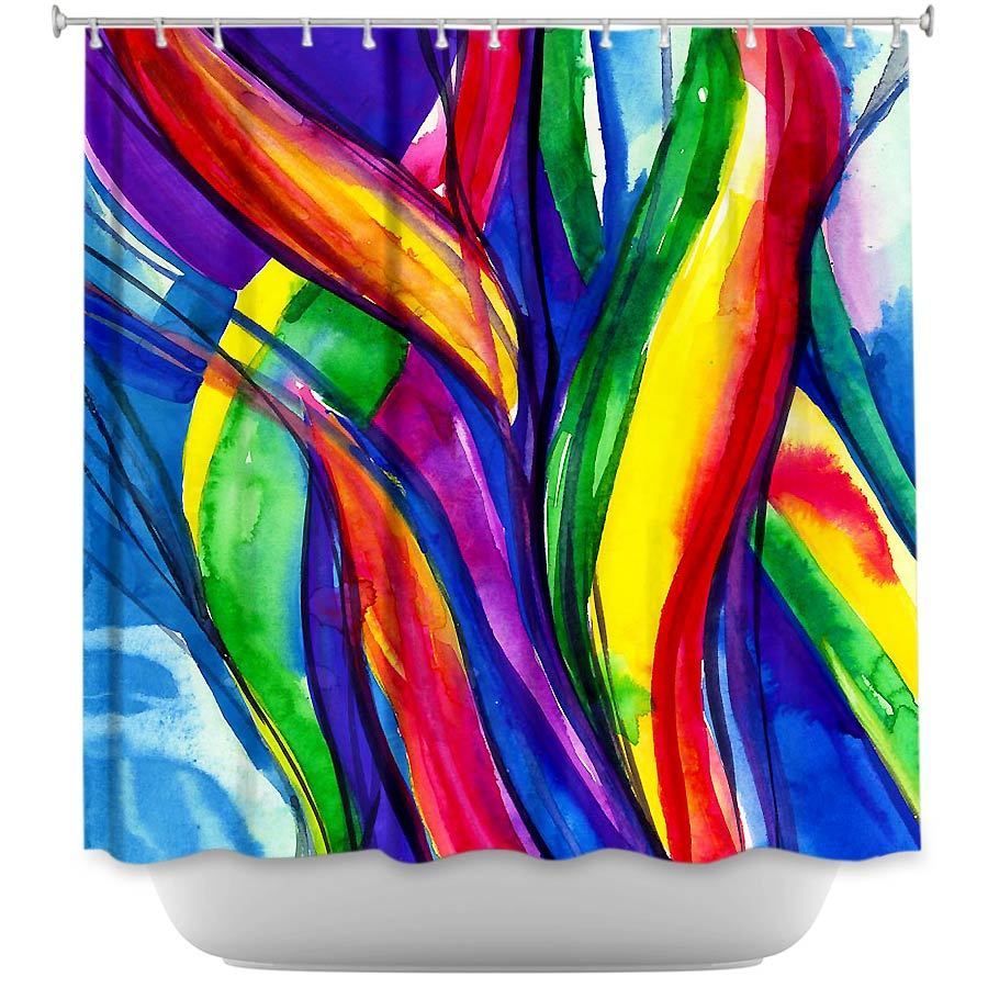 Shower Curtain - Dianoche Designs - Color Dance Of The Sea