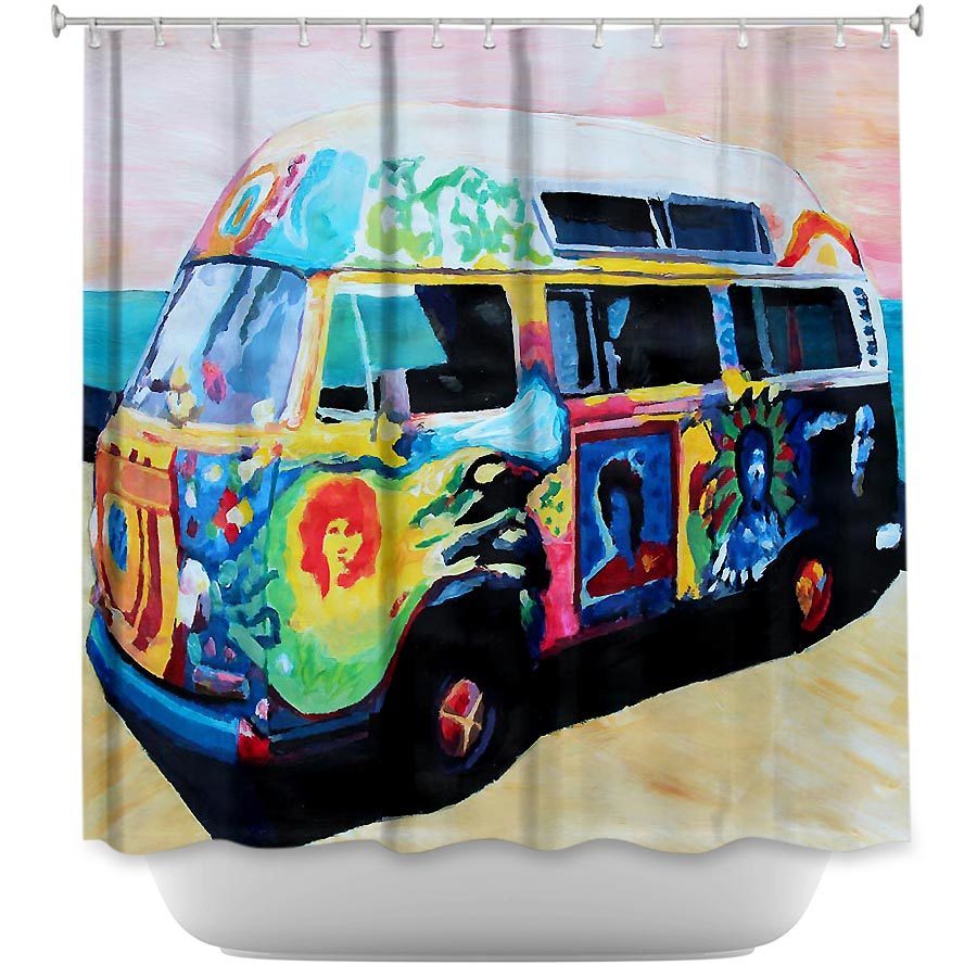 Shower Curtain - Dianoche Designs - Here Comes The Sun Volkswagon Bus