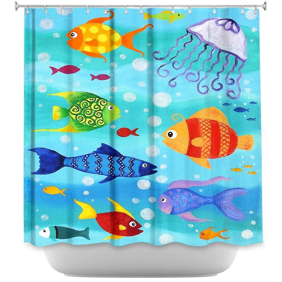 Shower Curtain - Dianoche Designs - Happy Fish I