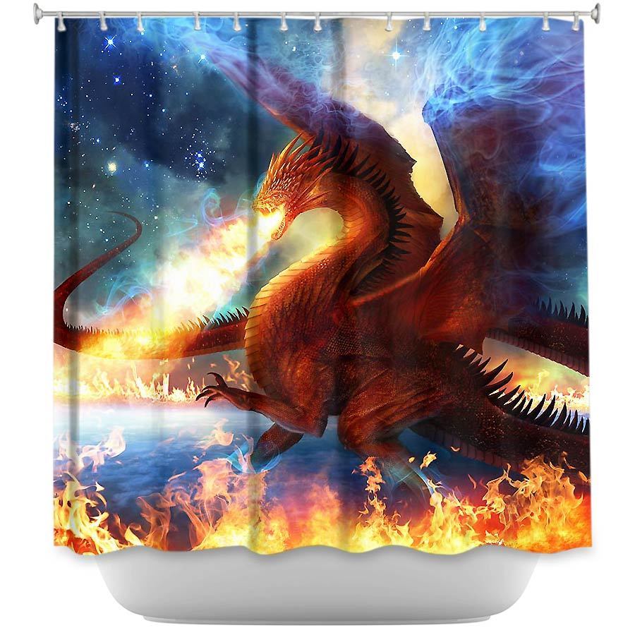 Shower Curtain - Dianoche Designs - Lord Of The Celesetial Dragons