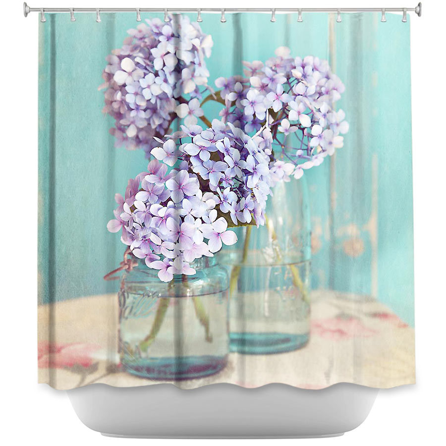 Shower Curtain - Dianoche Designs - Hydrangeas In Mason Jars