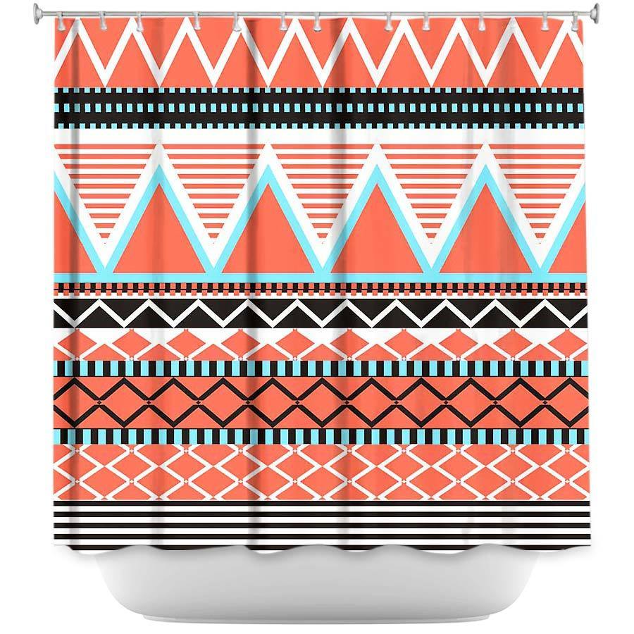 Shower Curtain - Dianoche Designs - Coral Tribal