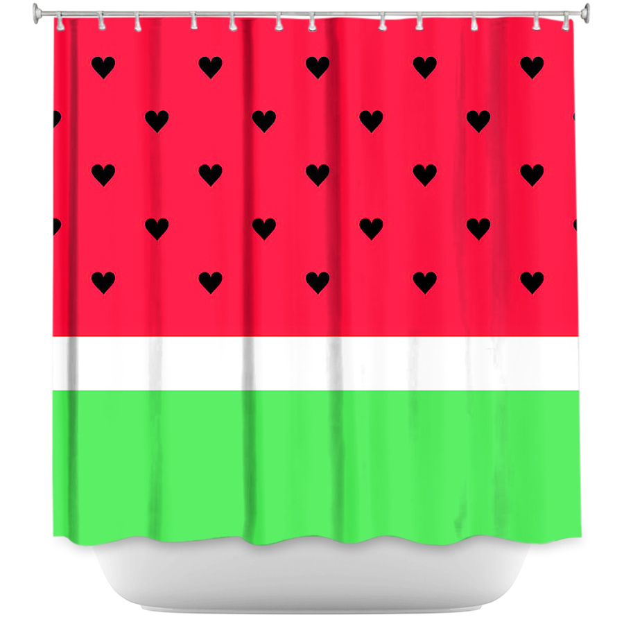 Shower Curtain - Dianoche Designs - I Love Watermelon
