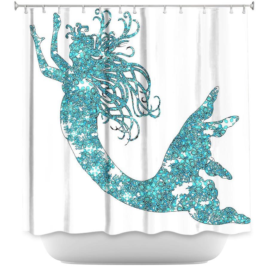 Shower Curtain - Dianoche Designs - Mermaid Aqua