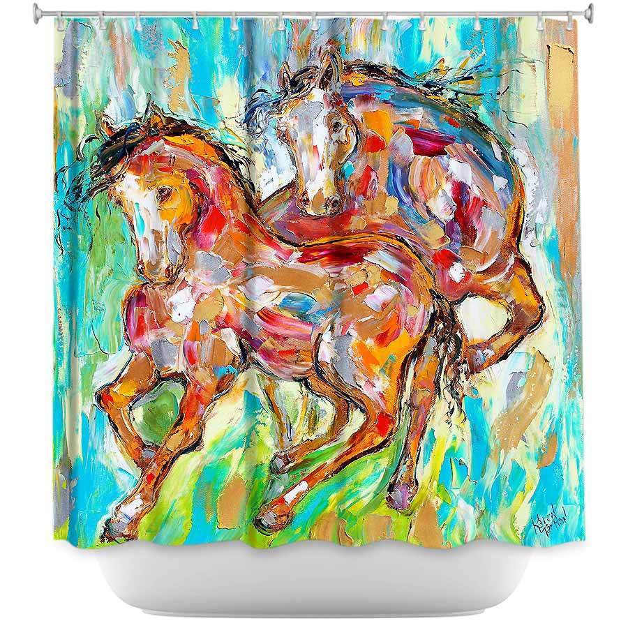 Shower Curtain - Dianoche Designs - Horse Play Ii