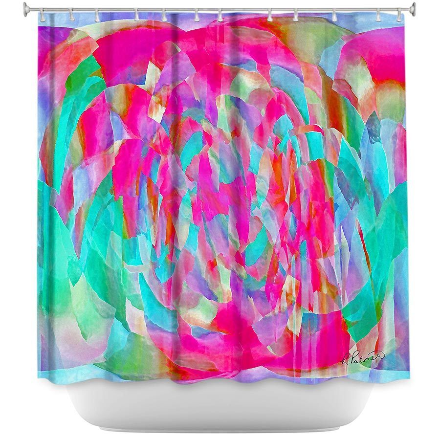 Shower Curtain - Dianoche Designs - Hot Pink Chards