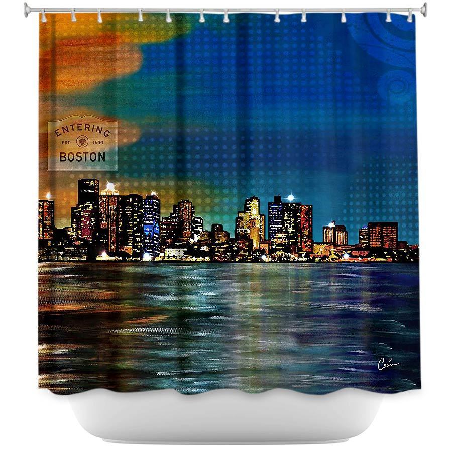 Shower Curtain - Dianoche Designs By Corina Bakke - Boston Skyline