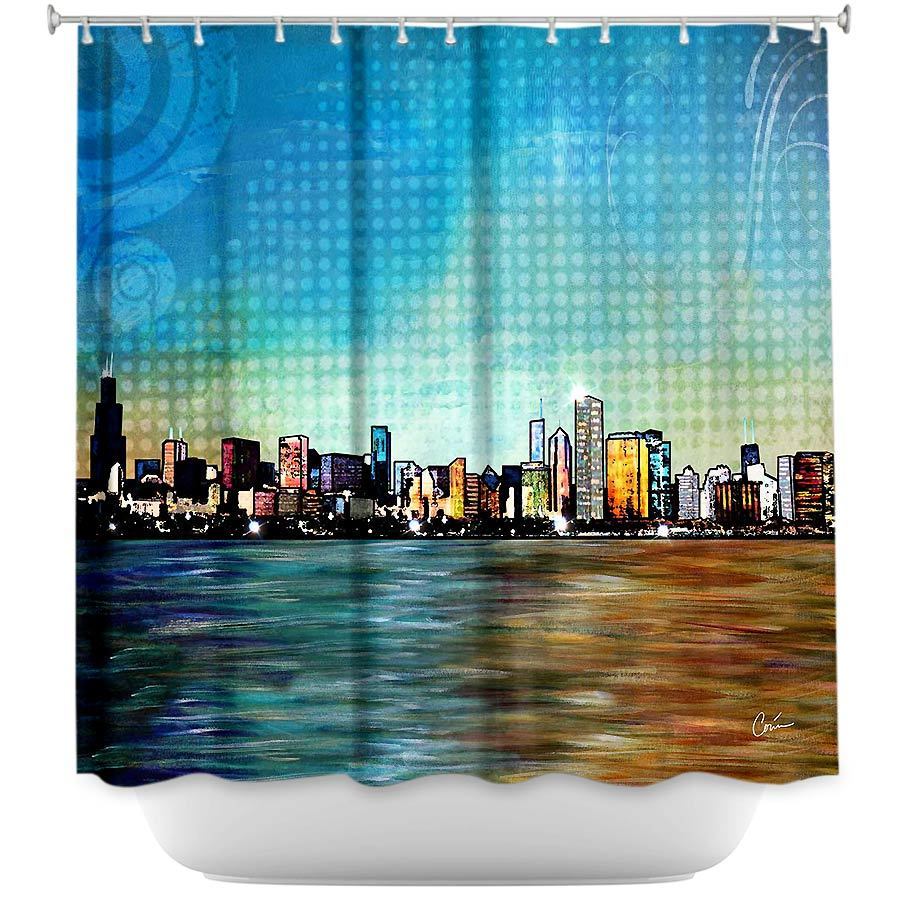 Shower Curtain - Dianoche Designs By Corina Bakke - Chicago Skyline