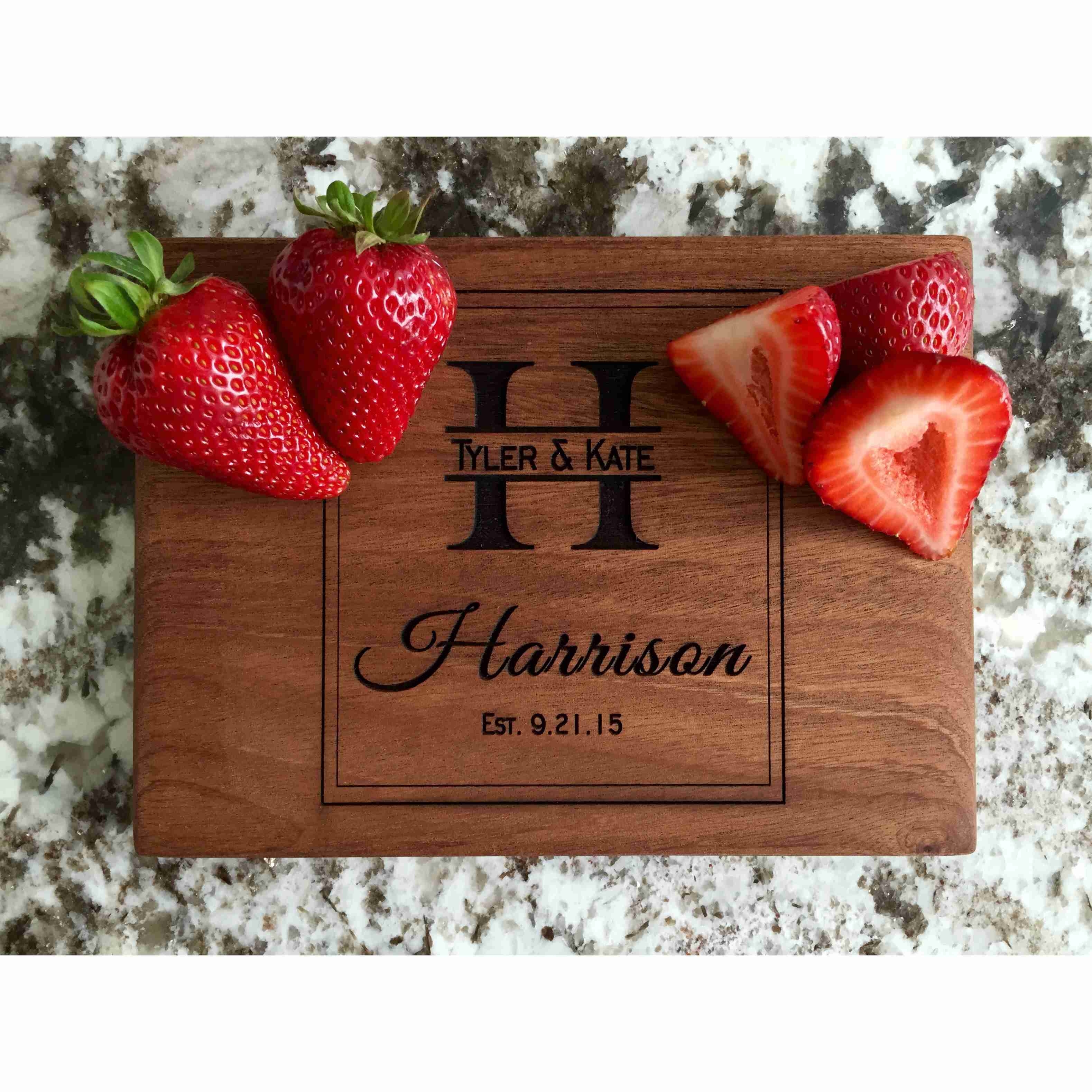 Personalized Cutting Board 6x8 Mahogany - Anderson