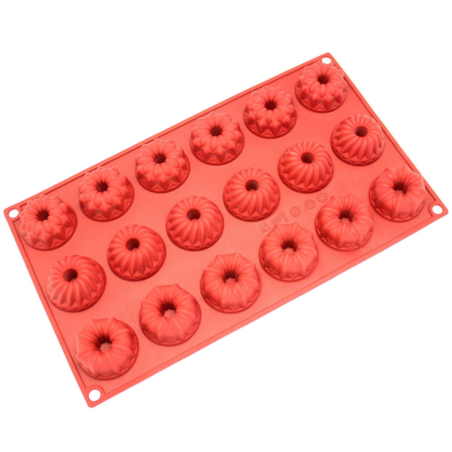 Freshware Silicone Mold, Soap Mold for Bundt Cake, Cupcake, Muffin, Coffe Cake, Pudding and Soap, Mini Fancy, 18-Cavity