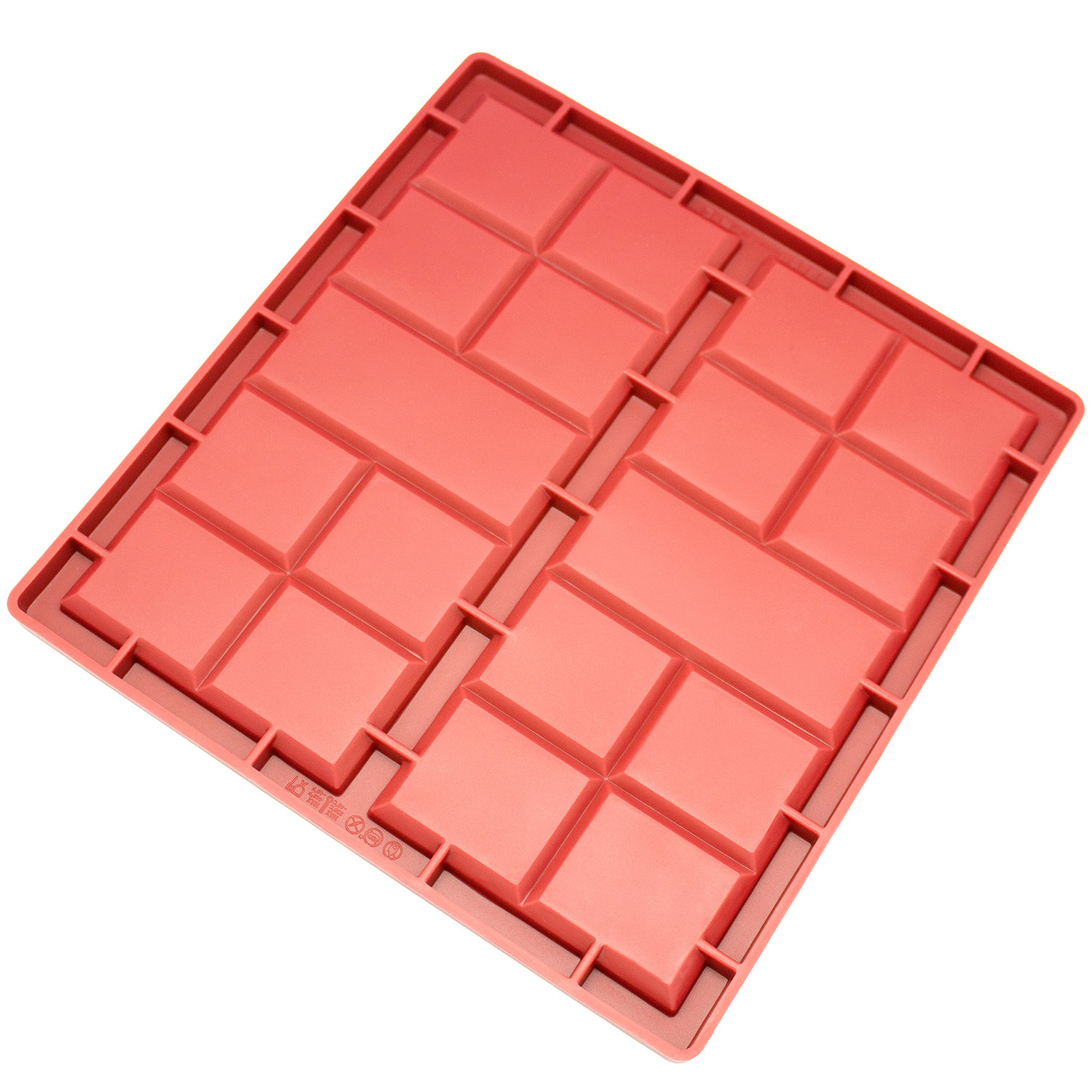 Freshware Silicone Mold, Chocolate Mold for Chocolate Bars, Protein Bars and Energy Bars, Thin, Break-Apart, 2-Cavity