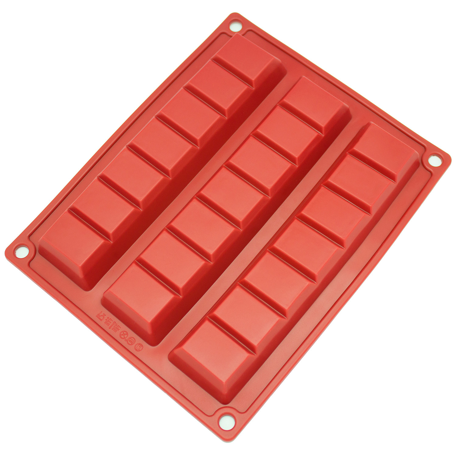 Freshware Silicone Mold, Chocolate Mold for Chocolate Bars, Protein Bars and Energy Bars, Chunk, Break-Apart, 3-Cavity