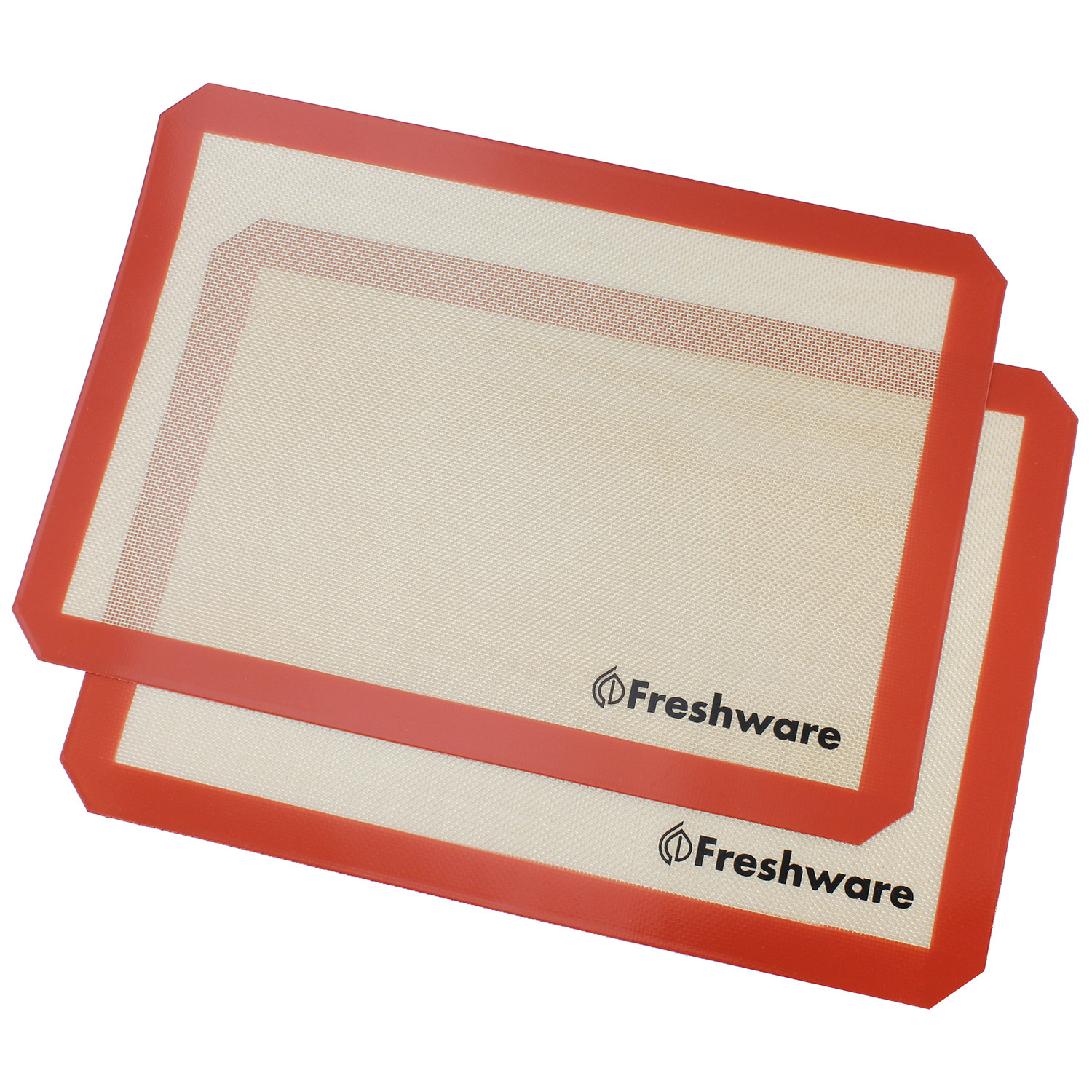 Freshware Silicone Baking Mat, Half Size, 16.5 x 11.6 inch, 2-Pack