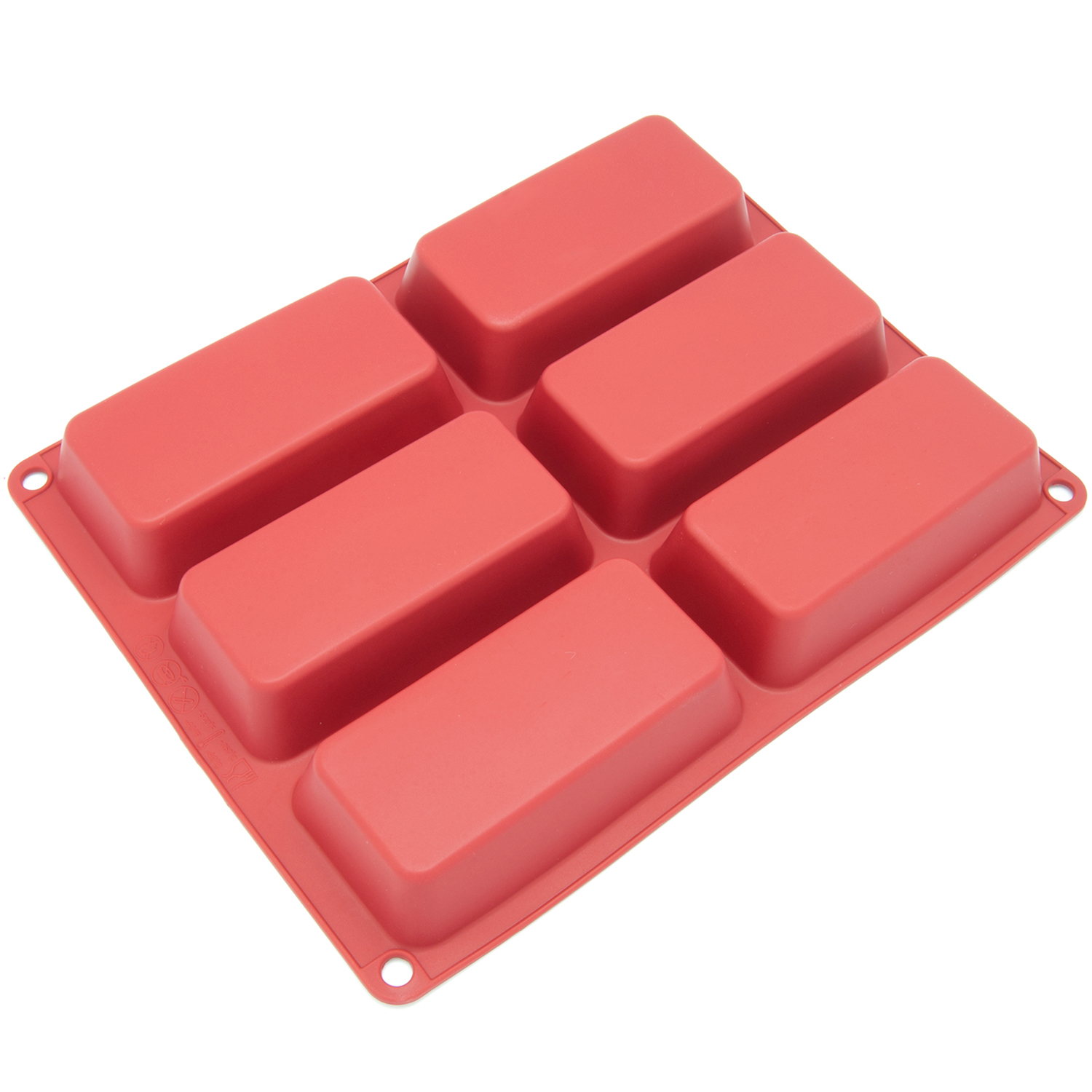 Freshware Silicone Mold, Soap Mold for Pudding, Muffin, Loaf, Brownie, Cornbread, and Cheesecake, 6-Cavity