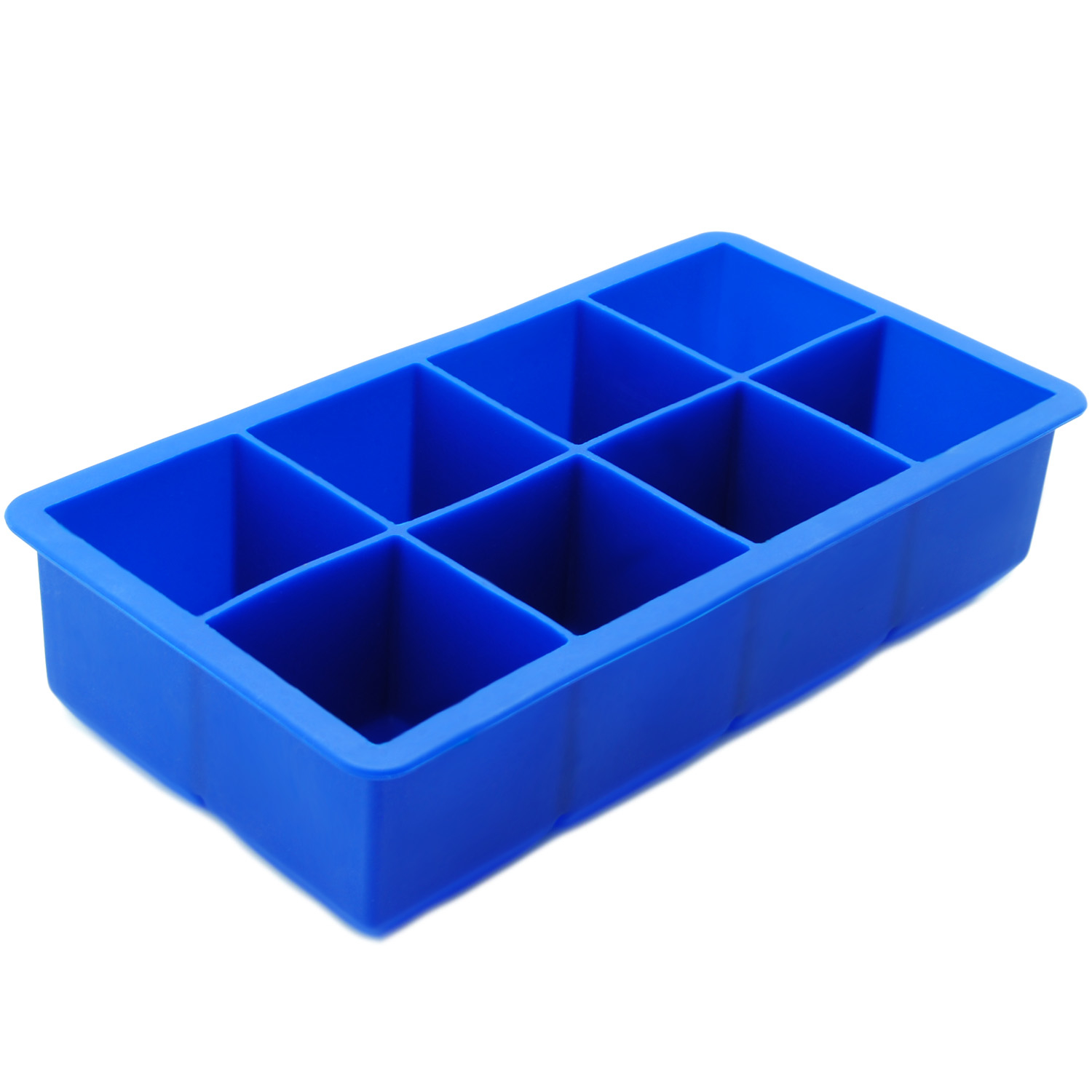Freshware Silicone Ice Cube Trays, 2-Inch, Blue, 8-Cavity