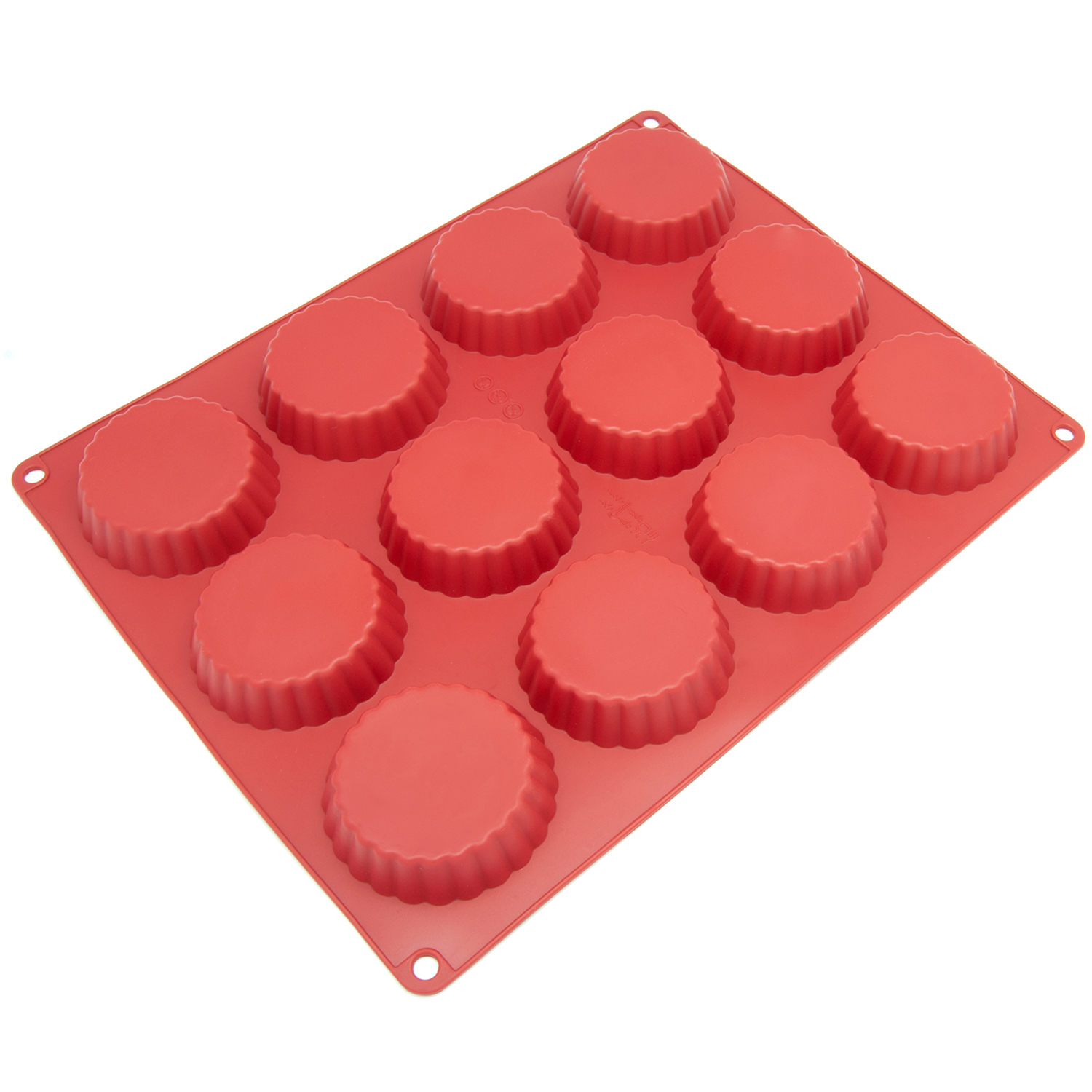 Freshware Silicone Mold for Pie, Tart, Custard, Cookie and Quiche, 12-Cavity