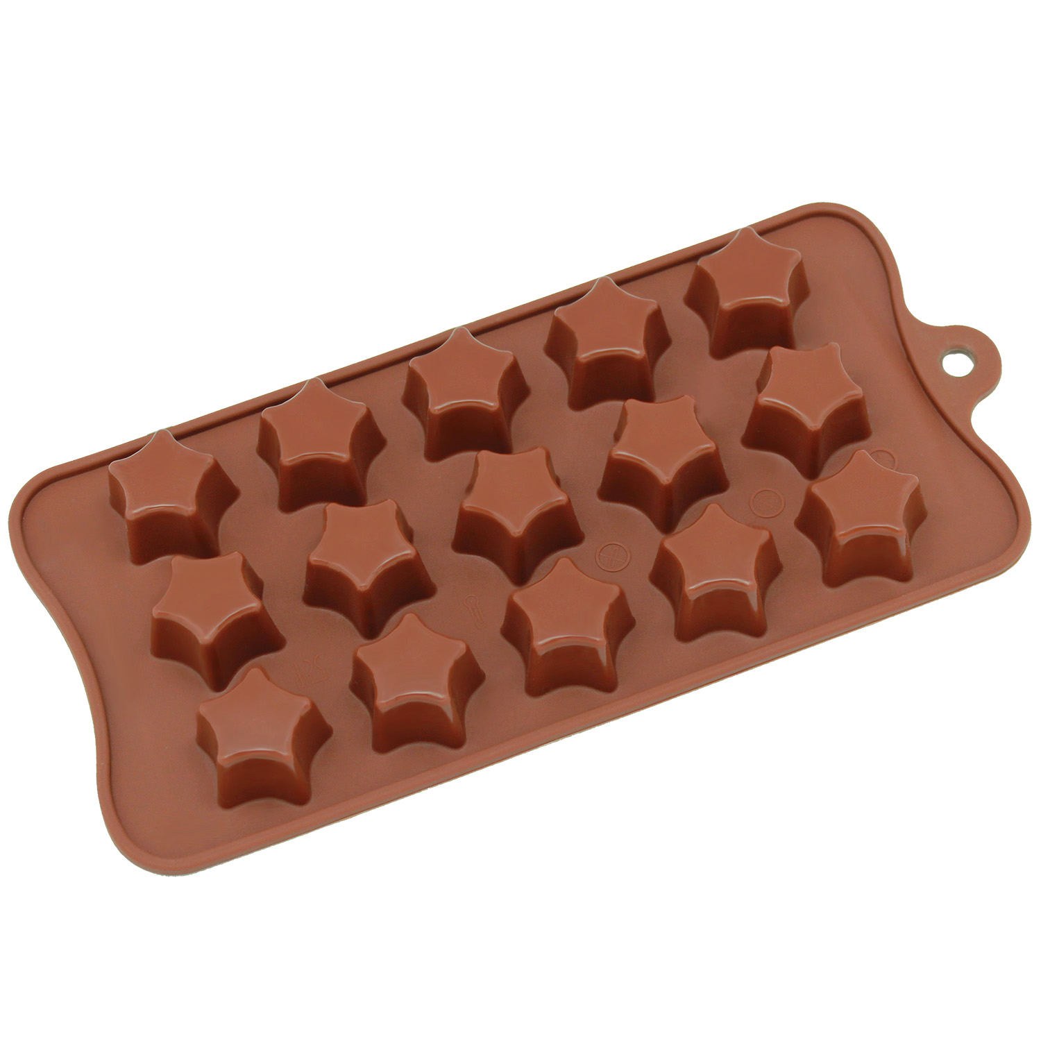 Freshware Silicone Mold, Chocolate Mold, Candy Mold, Ice Mold, Soap Mold for Chocolate, Candy and Gummy, Star, 15-Cavity