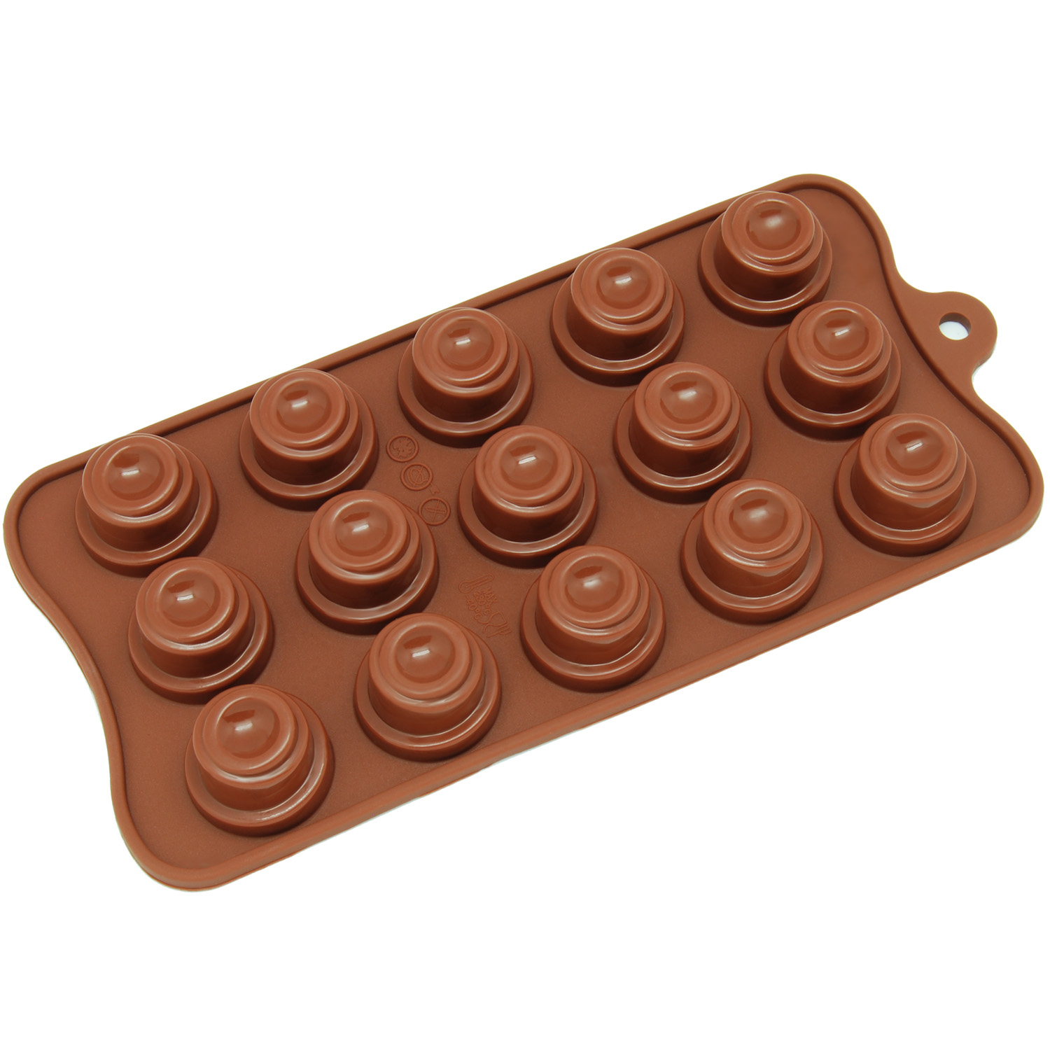 Freshware Silicone Mold, Chocolate Mold, Candy Mold, Ice Mold, Soap Mold for Chocolate, Candy and Gummy, Spiral, 15-Cavity