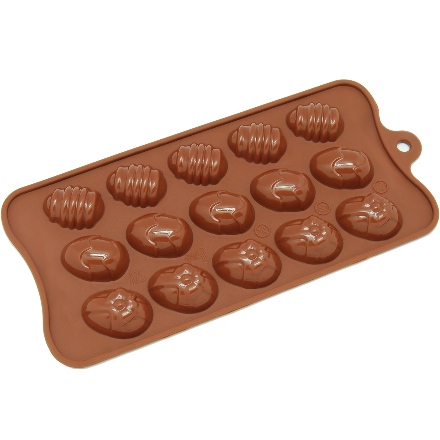 Freshware Silicone Mold, Chocolate Mold, Candy Mold, Ice Mold, Soap Mold for Chocolate, Candy and Gummy, Easter Egg, 15-Cavity