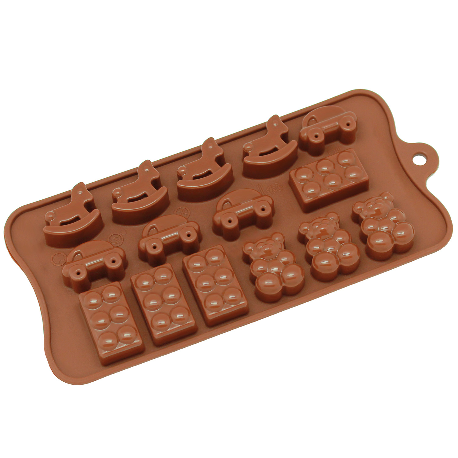 Freshware Silicone Mold, Chocolate Mold, Candy Mold, Ice Mold, Soap Mold for Chocolate, Candy and Gummy, Toy, 15-Cavity