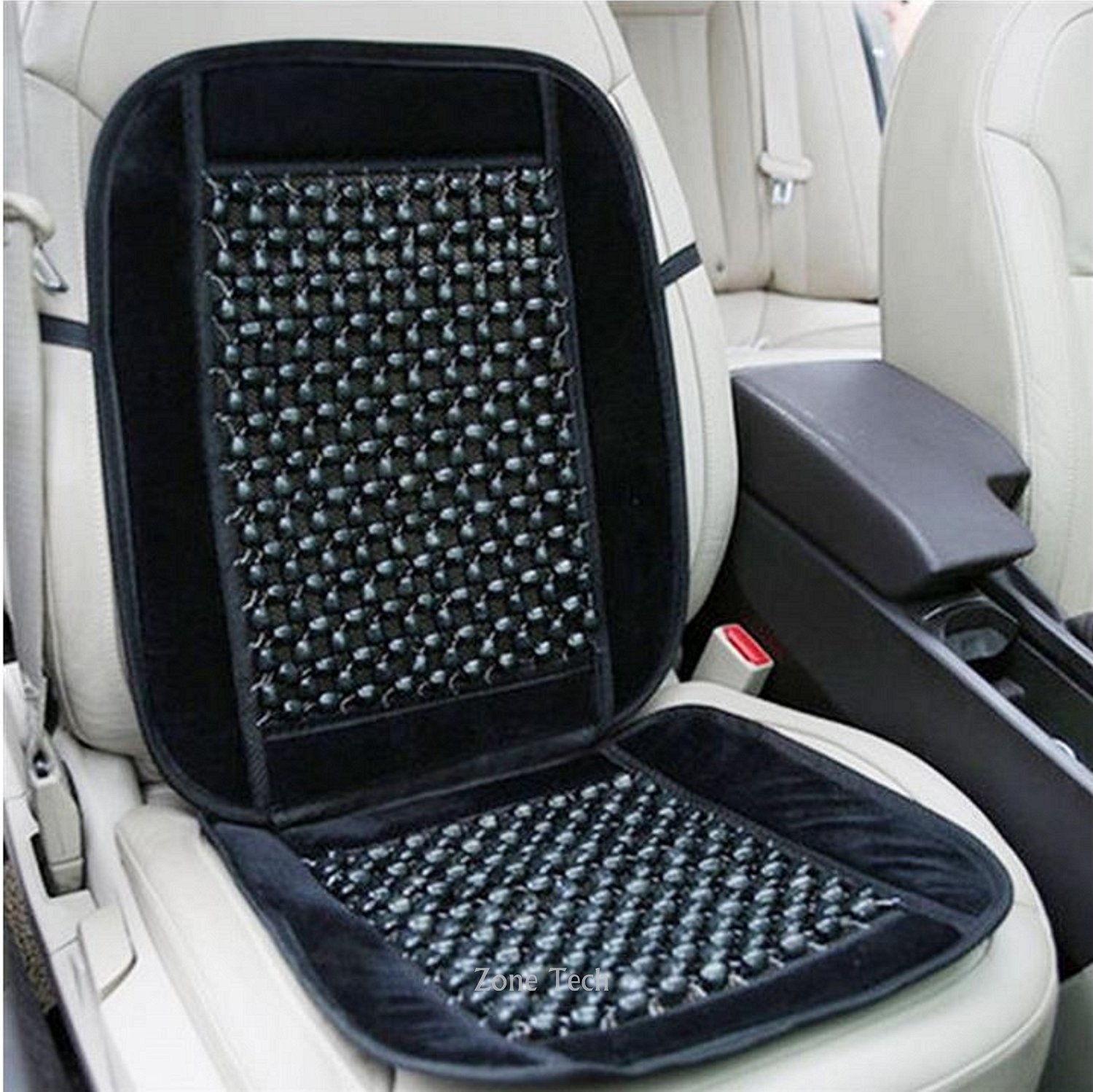 Black Wood Beaded Seat Cushion By Zone Tech 