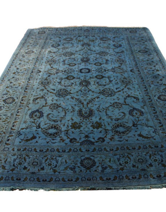 7x10 Vintage Teal Rug Overdyed Persian Blue 2827