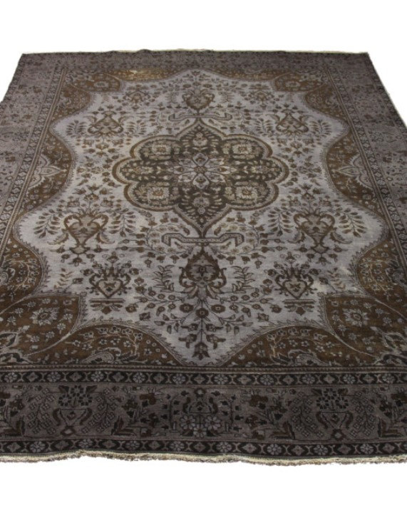 8x11 Vintage Persian Rug Distressed Silver Gray 2830