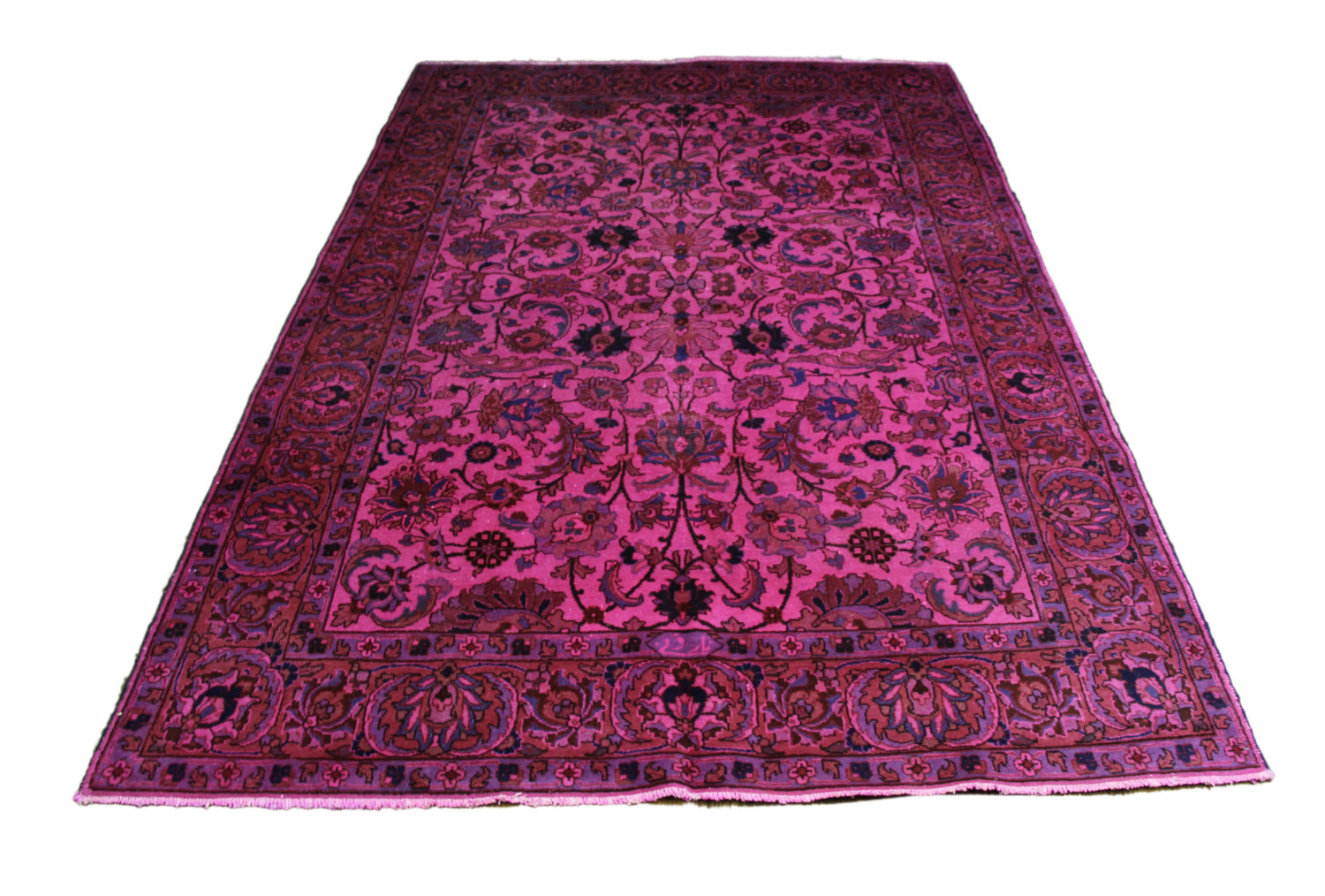 Hot Pink 6x9 Overdyed Persian Semi Antique Rug 2805