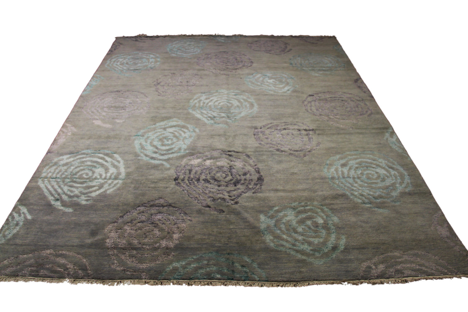 8x10 Modern Wool Silk Rug Handknotted One Of A Kind Ooak Carpet 2838