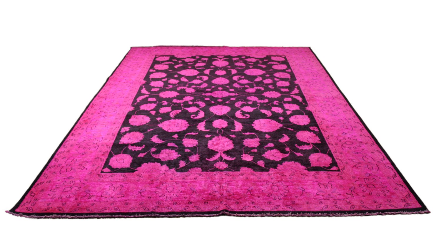 Pink & Black 9x12 Peshawar Rug Overdyed 2795