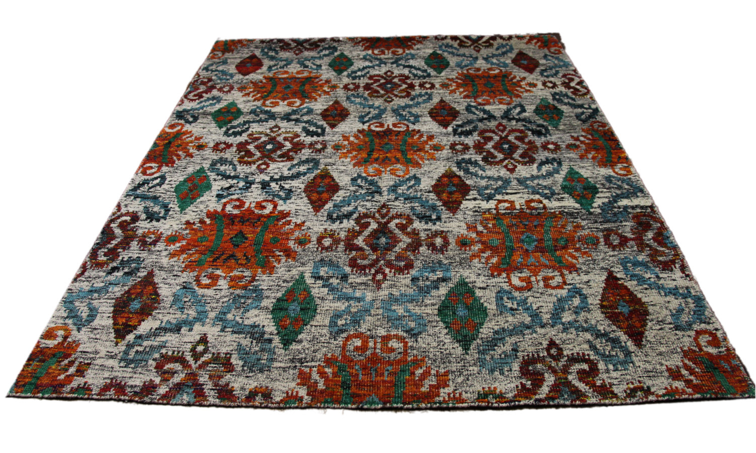 Indian 7x9 Sari Art Silk One Of A Kind Handmade Rug 2746