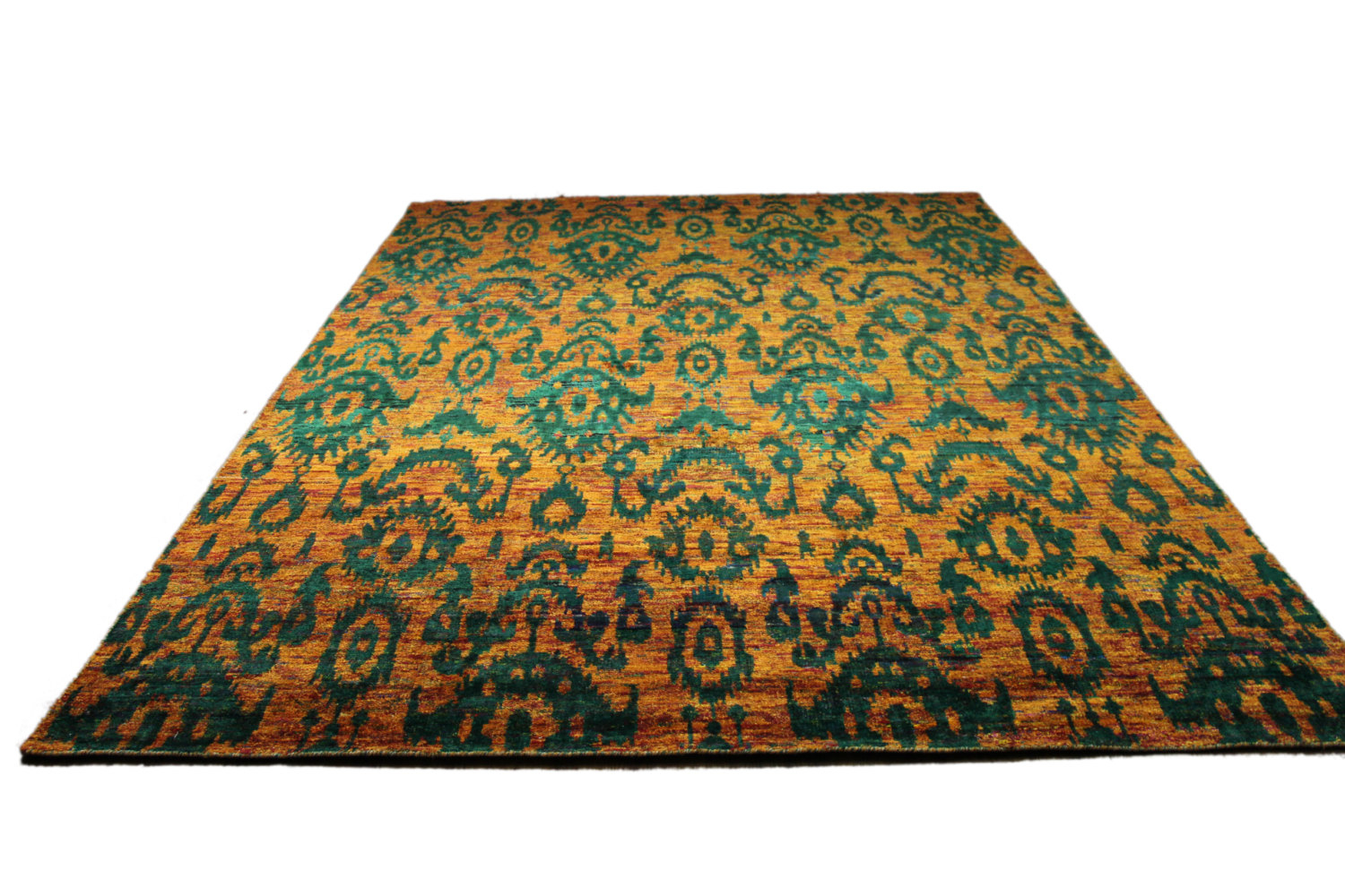 Indian Sari Art Silk 9x12 One Of A Kind Handmade Rug 2739