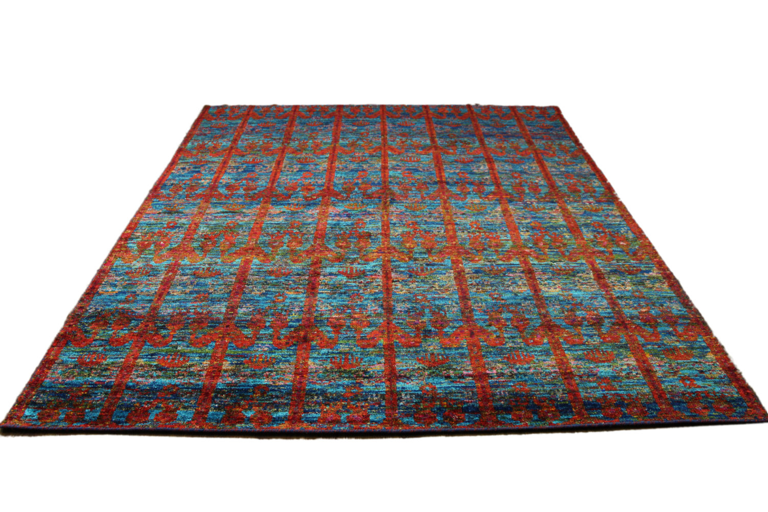 Indian Sari Art Silk 8x10 One Of A Kind Handmade Rug 2738