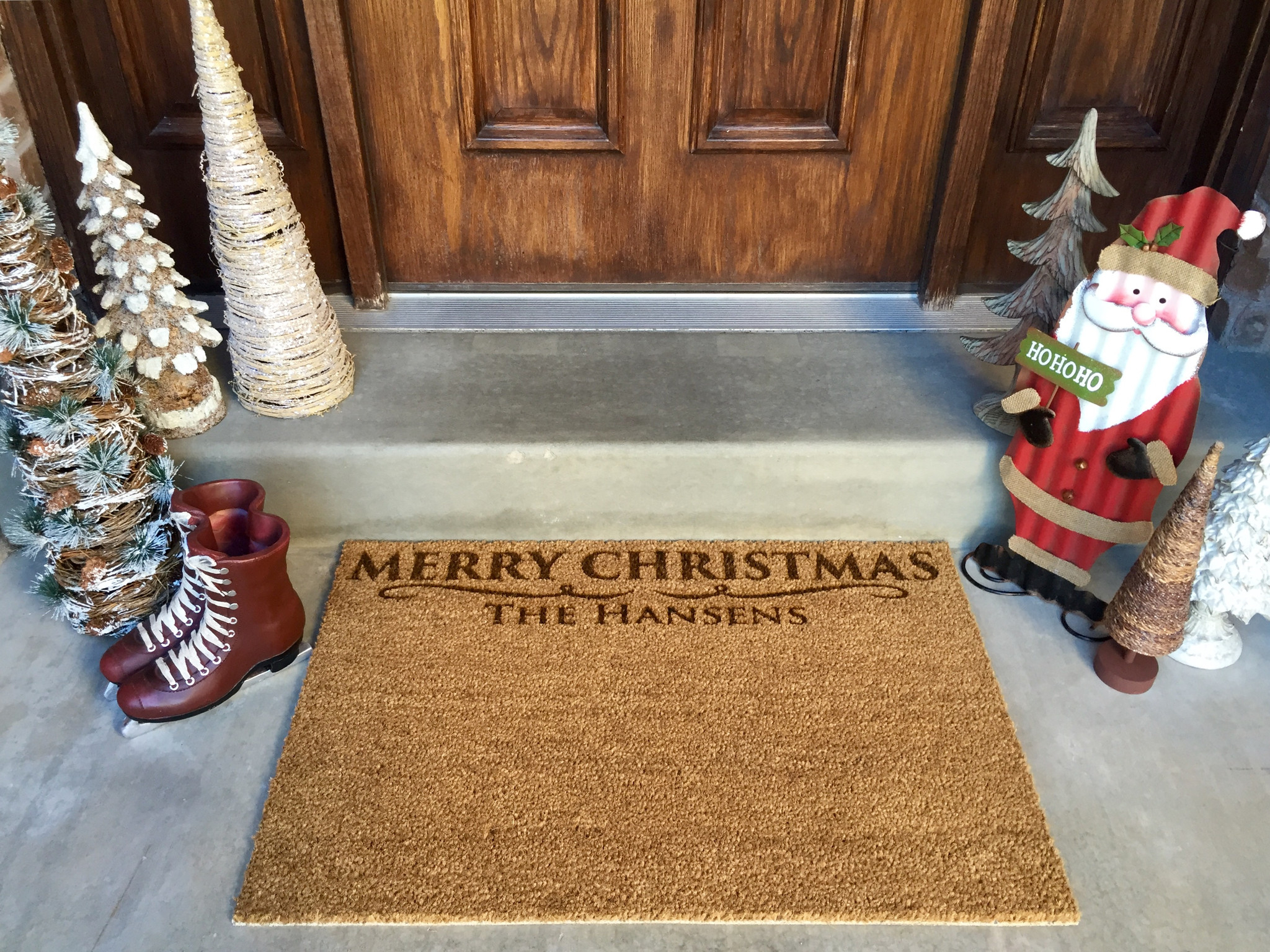 Personalized Christmas Door Mats - 2 Designs - Rectangle