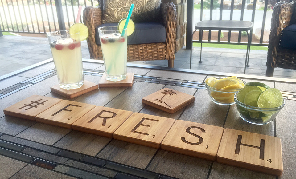 Personalized Thick Bamboo Coaster - Scrabble Letter (Single)