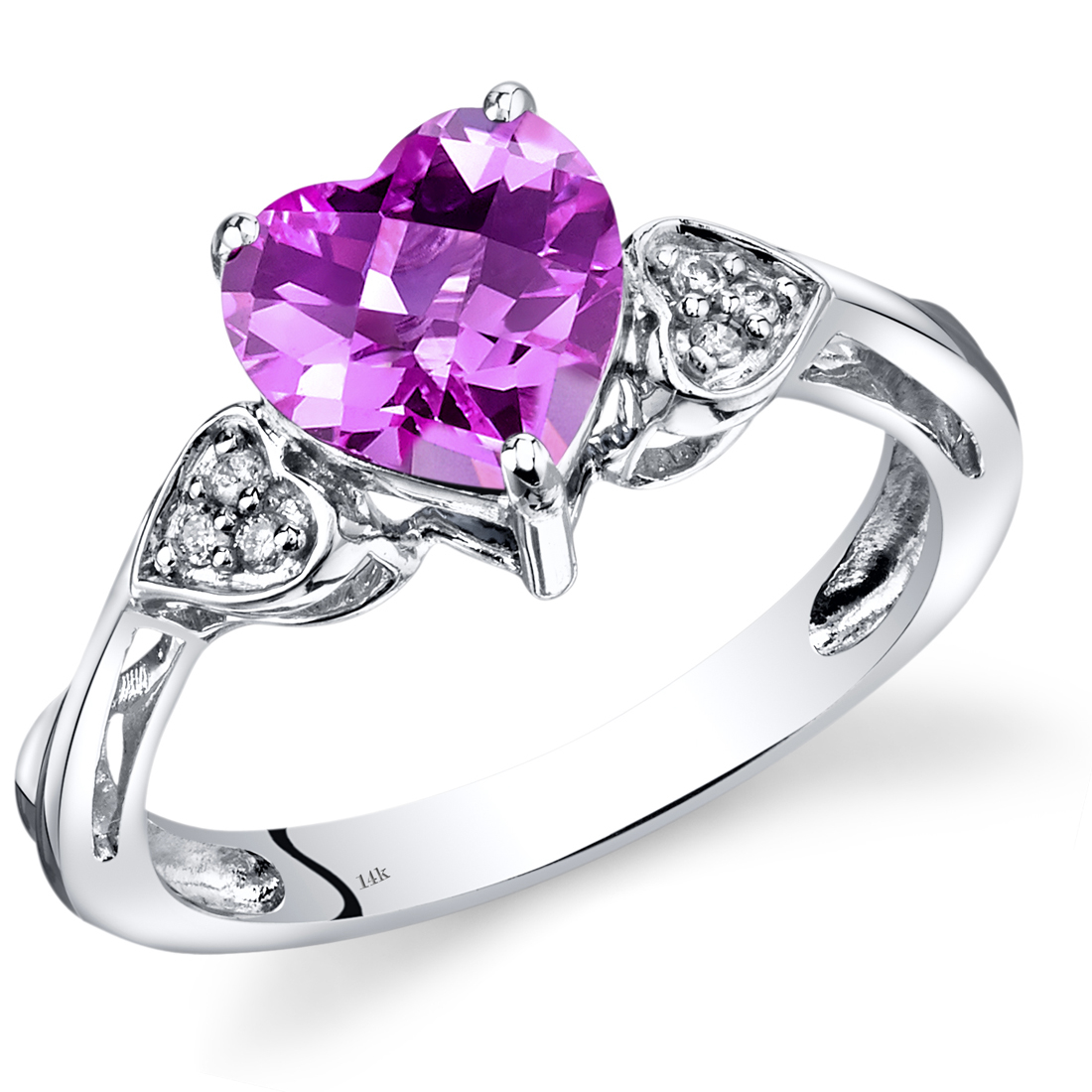 pink sapphire heart ring white gold