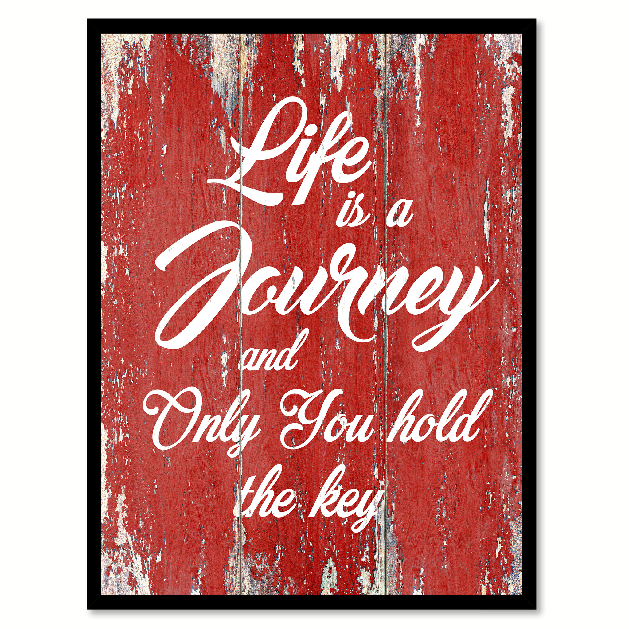 Life Is A Journey Canvas Print With Picture Frame Quote Saying Home Decor Wall Art Decoration Gift Ideas - 7\"x9\"