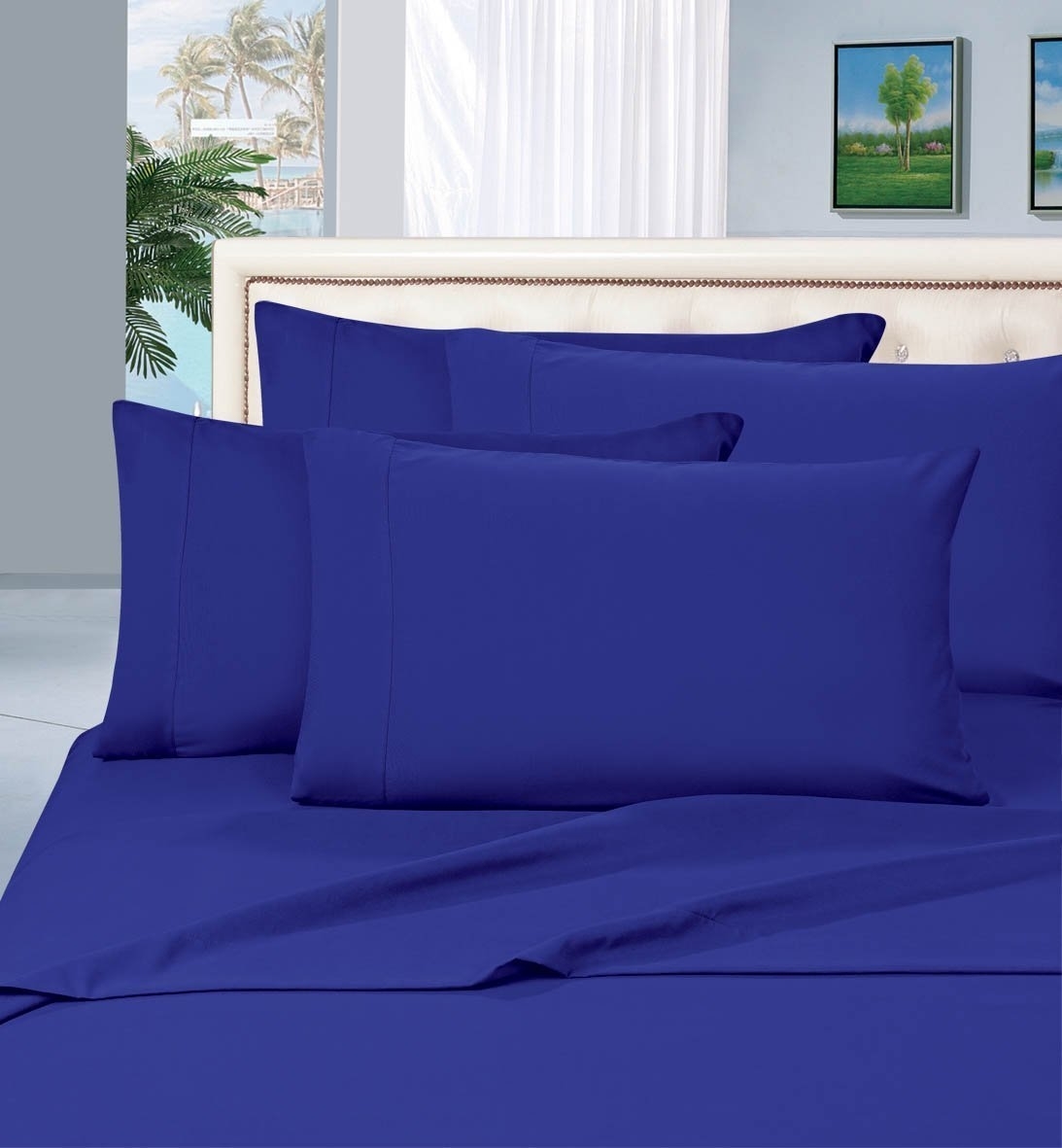 Elegant Comfort 1500 Series Wrinkle Resistant Egyptian Quality Hypoallergenic Ultra Soft Luxury 4-piece Bed Sheet Set, Queen, Royal Blue