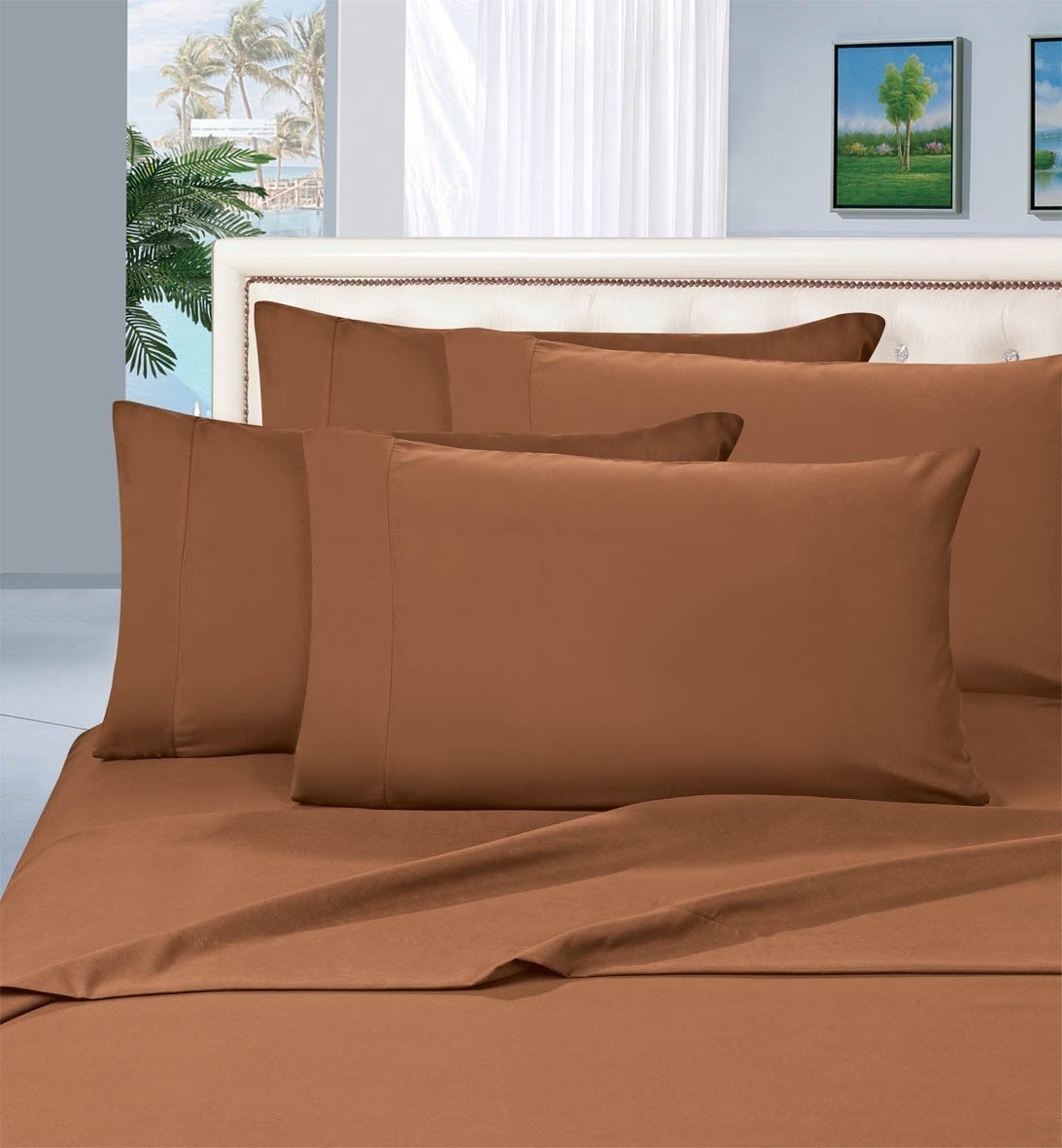 Elegant Comfort 1500 Series Wrinkle Resistant Egyptian Quality Hypoallergenic Ultra Soft Luxury 4-piece Bed Sheet Set, King, Mocha Chocolate