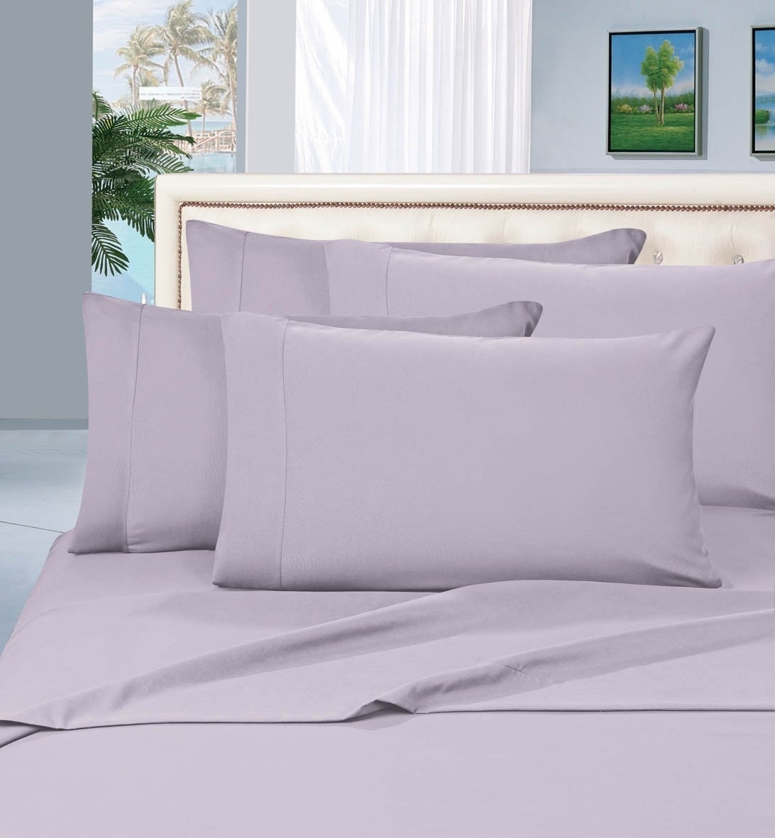 Elegant Comfort 1500 Series Wrinkle Resistant Egyptian Quality Hypoallergenic Ultra Soft Luxury 4-piece Sheet Set, California King, Lilac