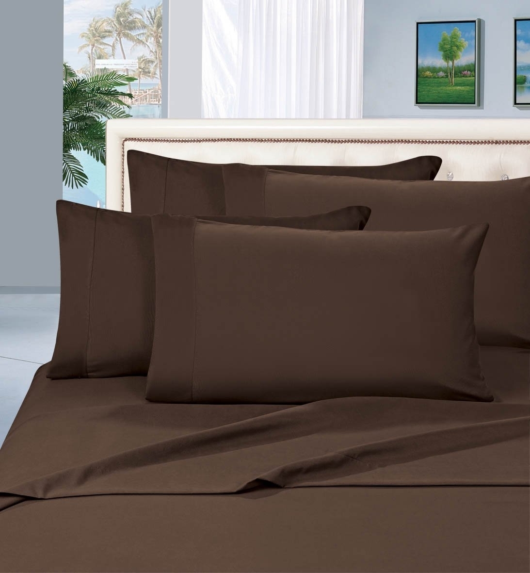 Elegant Comfort 1500 Series Wrinkle Resistant Egyptian Quality Ultra Soft Luxury 4-piece Sheet Set, California King, Chocolate
