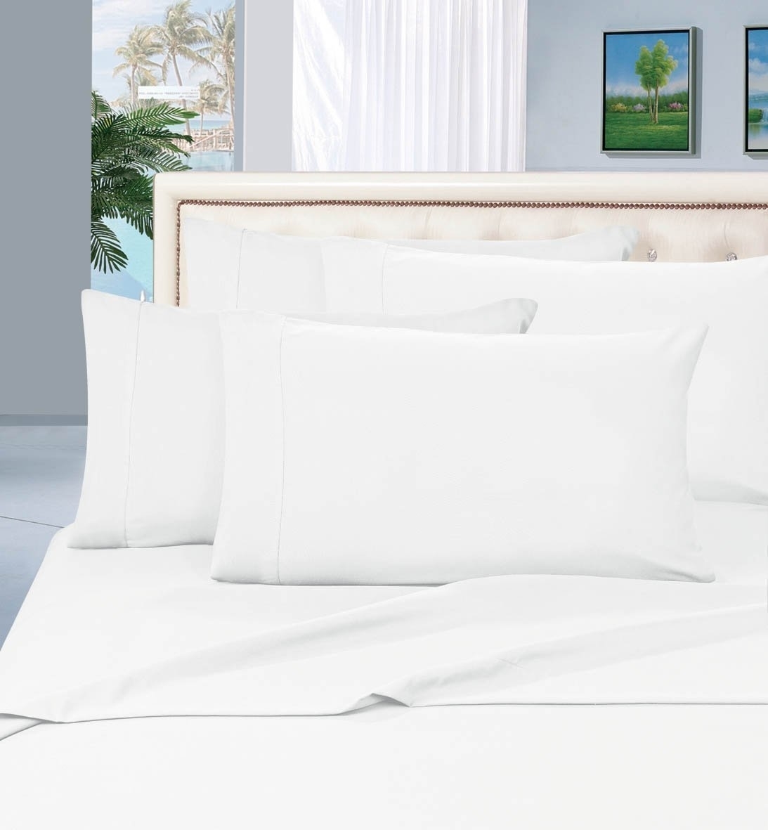 Elegant Comfort 1500 Series Wrinkle Resistant Egyptian Quality Hypoallergenic Ultra Soft Luxury 4-piece Sheet Set, California King, White