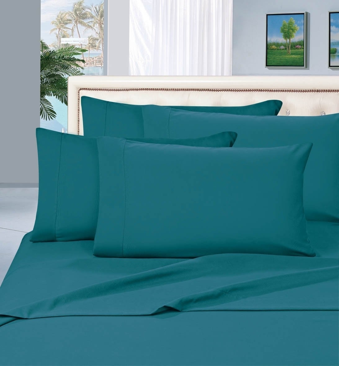 Elegant Comfort 1500 Series Wrinkle Resistant Egyptian Quality Ultra Soft Luxury 4-piece Sheet Set, California King, Turqouise