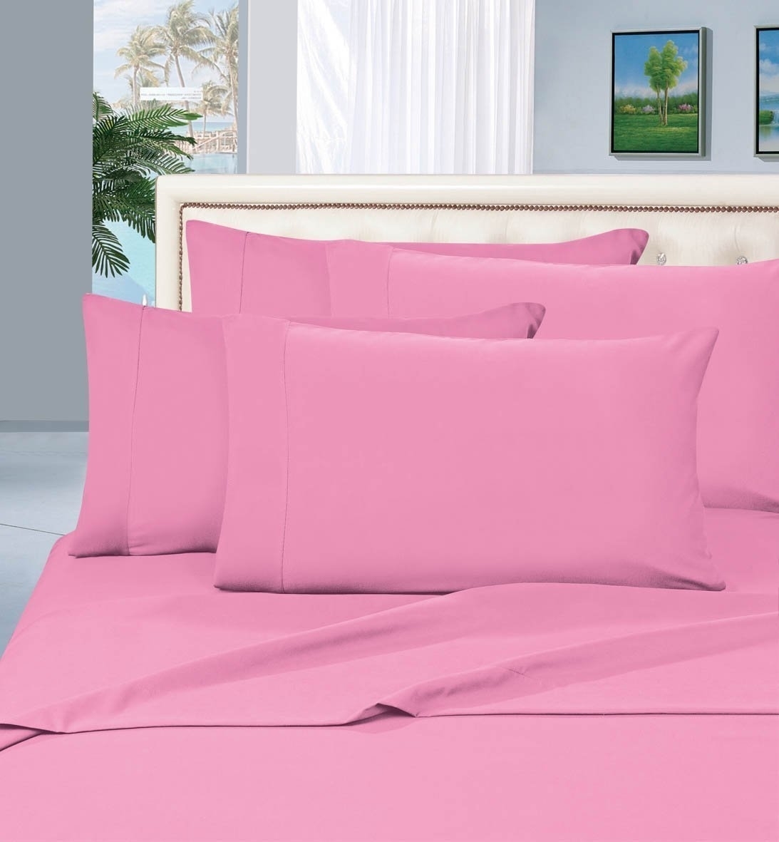 Elegant Comfort 1500 Series Wrinkle Resistant Egyptian Quality Ultra Soft Luxury 4-piece Sheet Set, California King, Light Pink