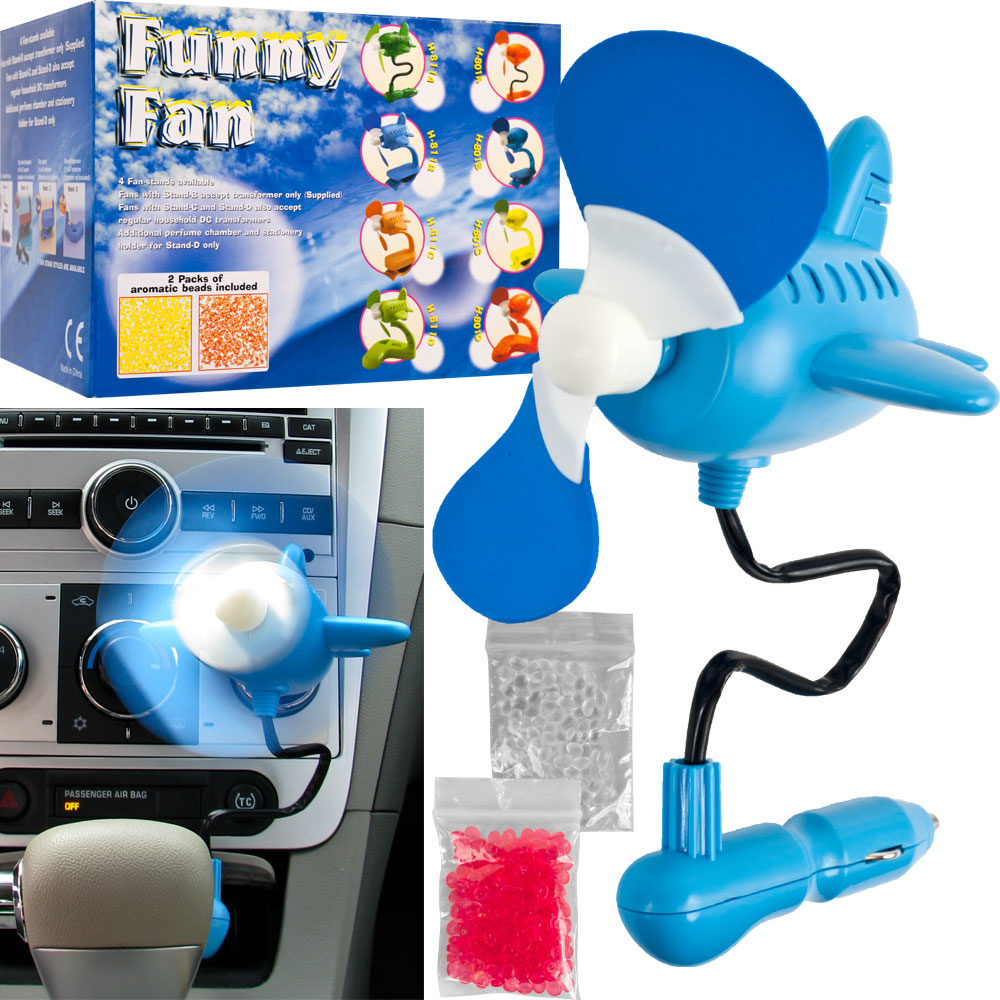 12 volt Auto Air Freshening Scent Fan - Airplane Shaped