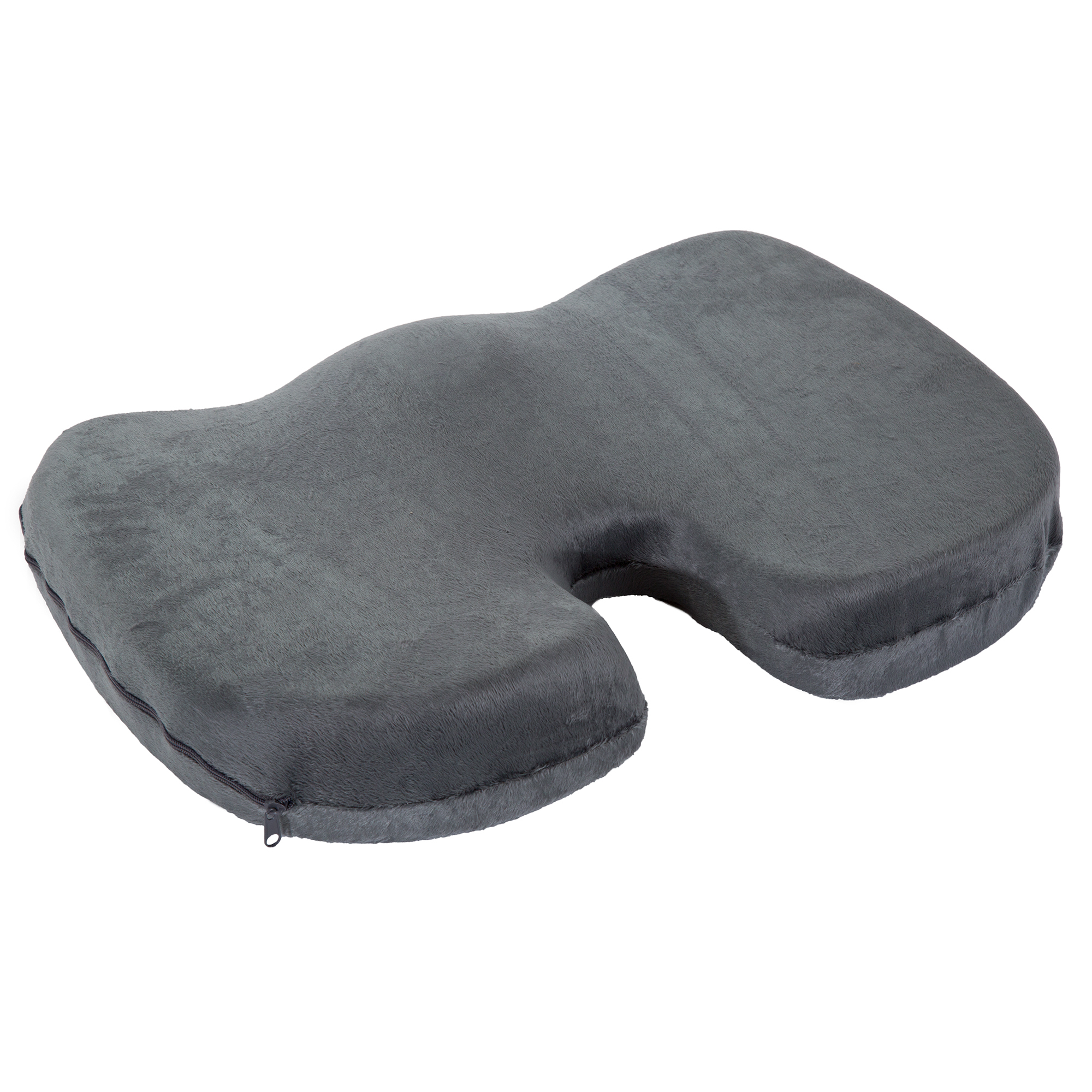 Bluestone Contoured Memory Foam Coccyx Cushion With Gray Plush Cover