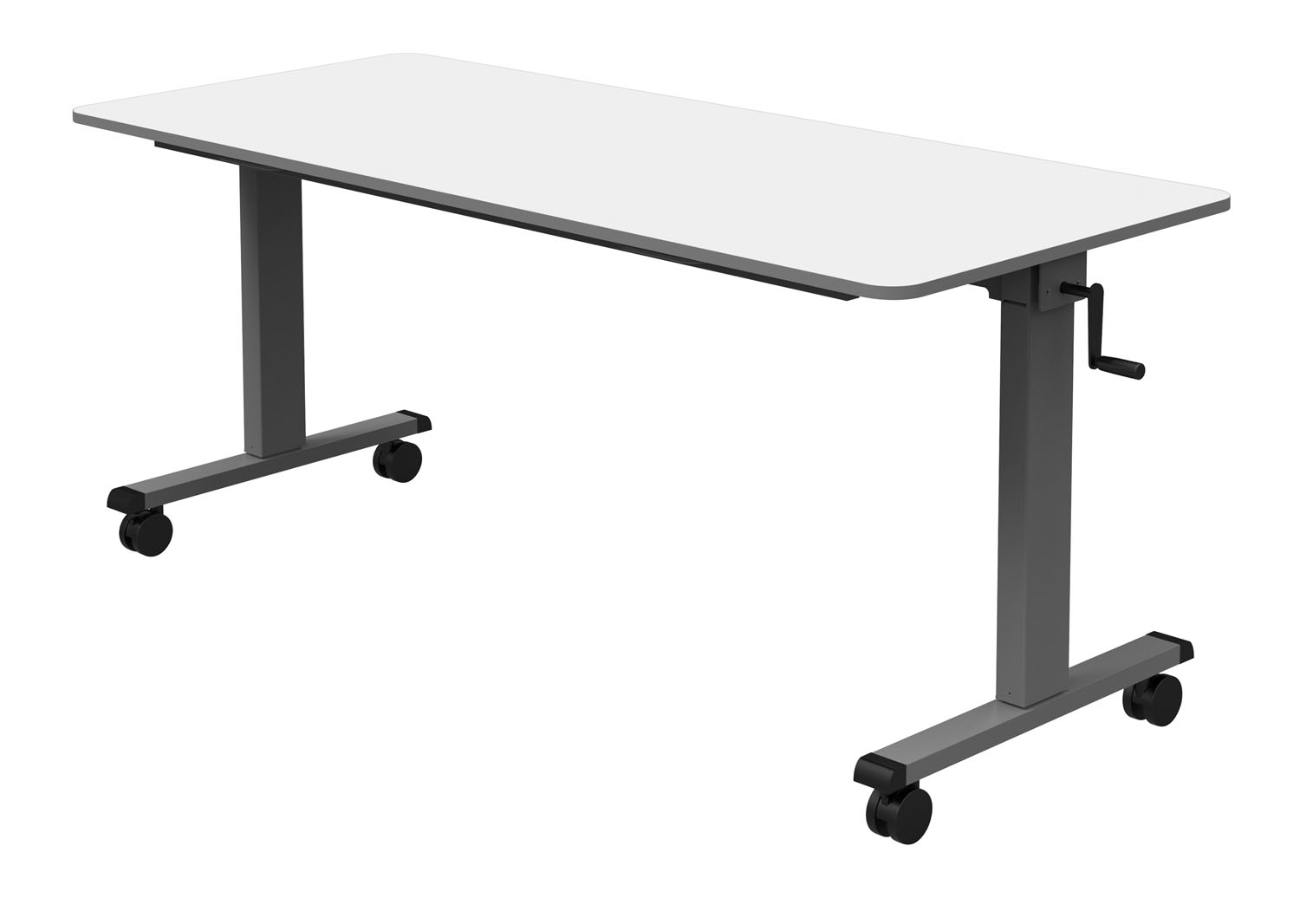 Luxor 60\" Adjustable Flip Top Table Crank Handle With Caster