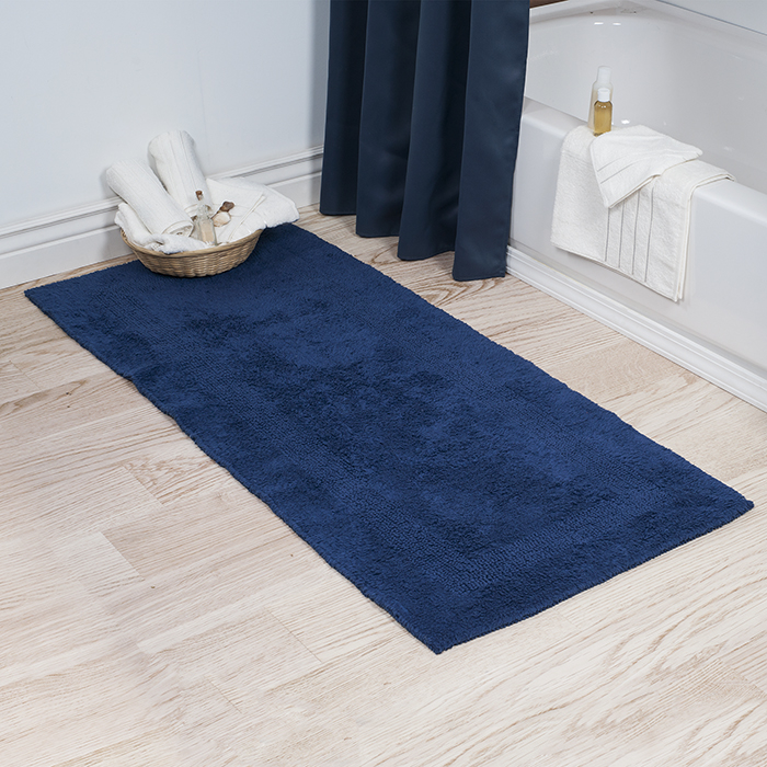 Lavish Home 100% Cotton Reversible Long Bath Rug